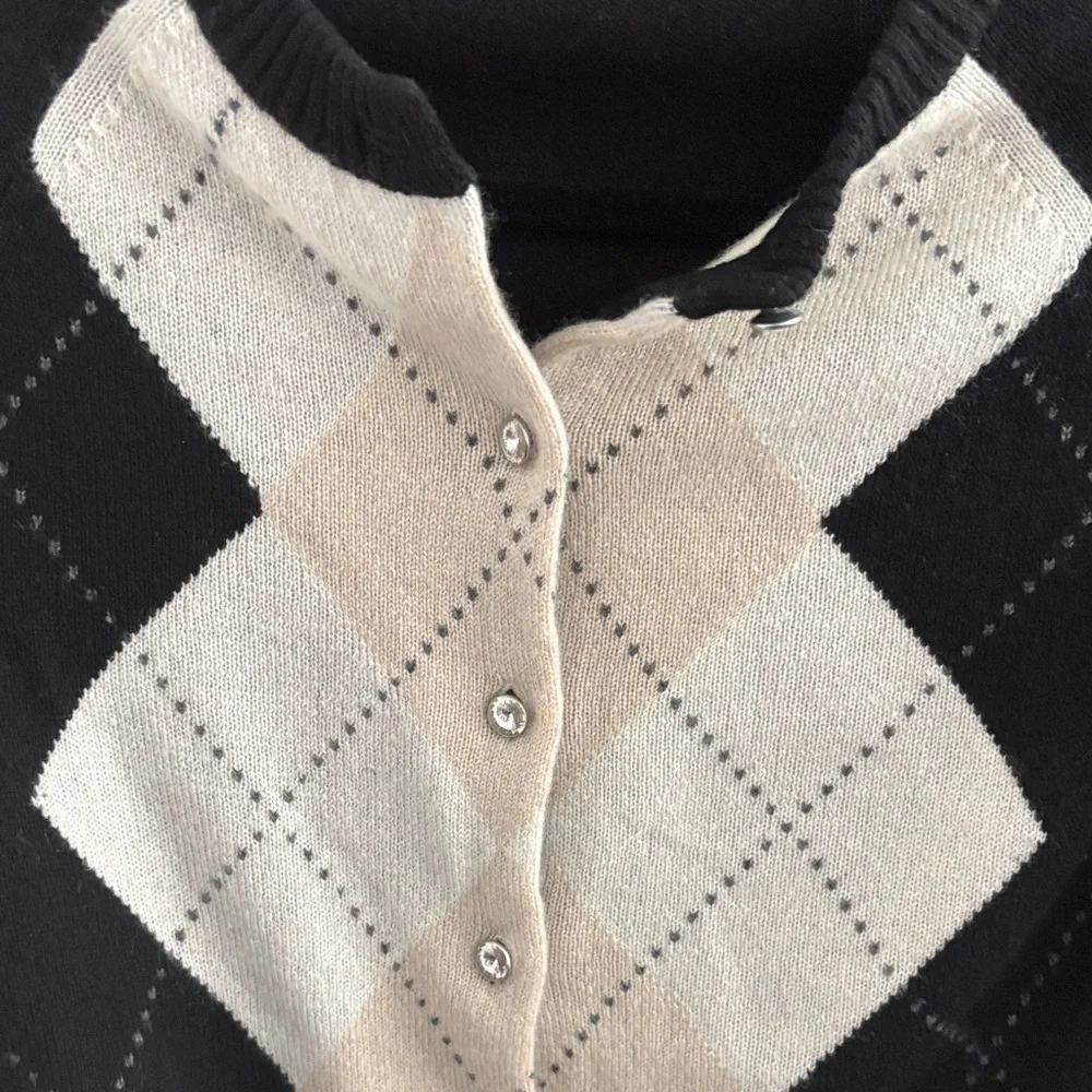 J. Crew Preferita Cashmere Sweater - Black with Pink Label - Picture 3 of 3
